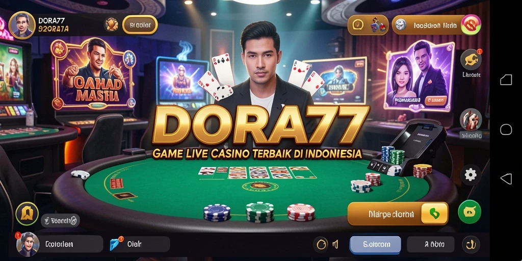 Tampilan gameplay DORA77 yang menarik dengan dealer Live Casino.
