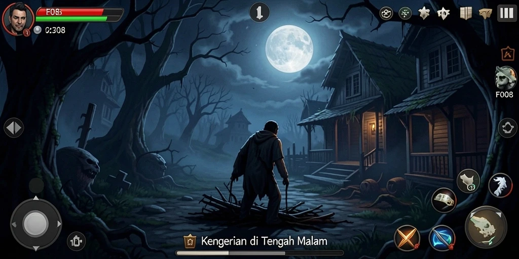 Gameplay F08 menunjukkan suasana mencekam dan ketegangan yang intens.