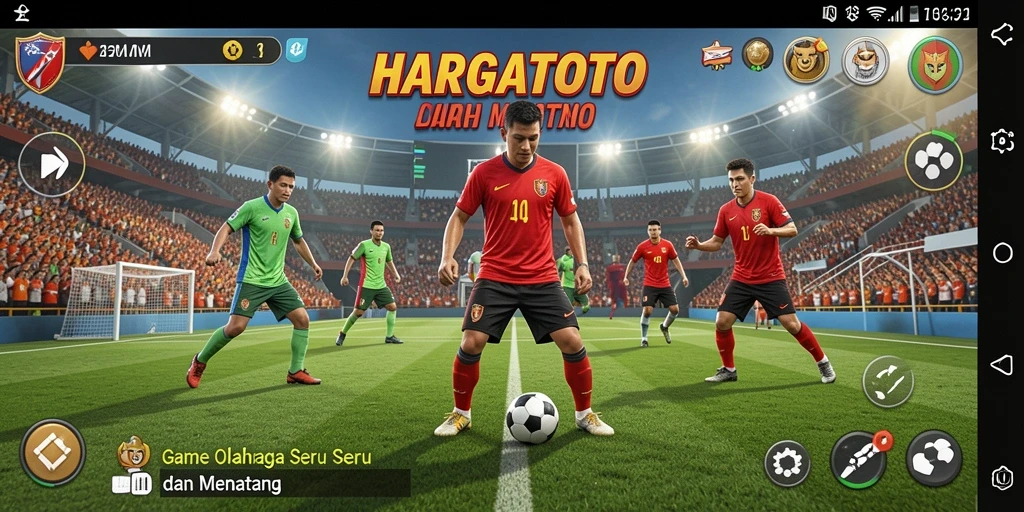 Tampilan gameplay HARGATOTO yang memukau dalam aksi olahraga.
