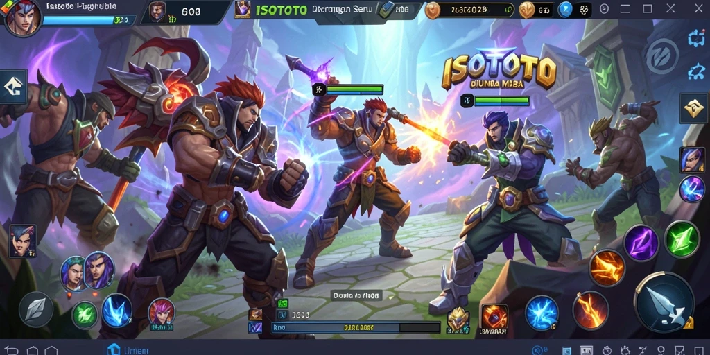 Gameplay seru ISOTOTO dengan pertarungan tim yang mendebarkan.