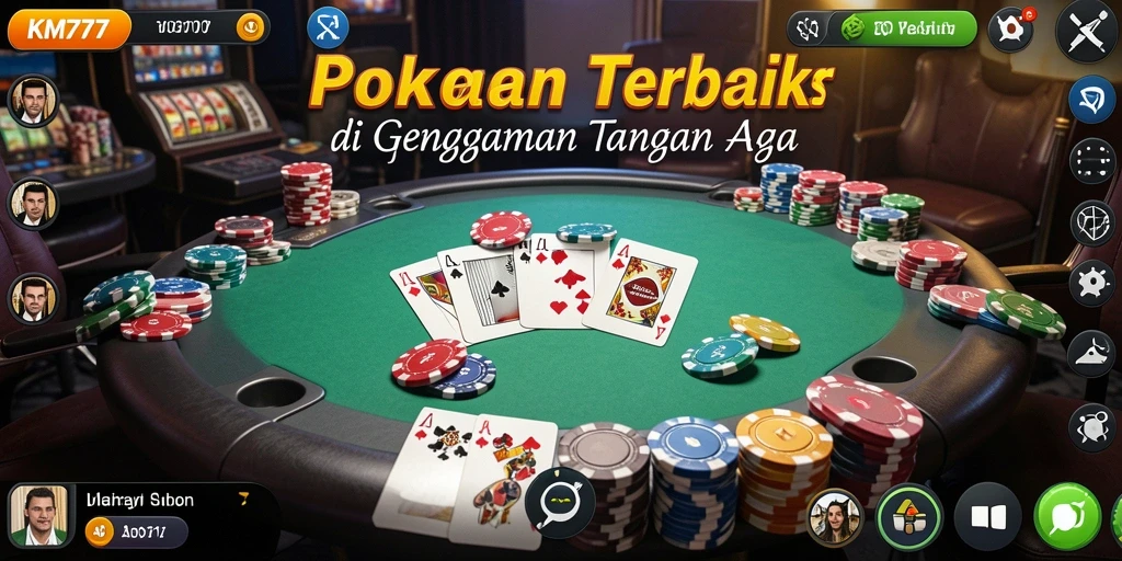 Tampilan gameplay Poker yang seru dan menarik di KM777.
