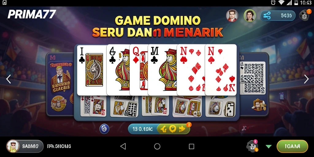 Screenshot gameplay PRIMA77 menampilkan keseruan bermain Domino.