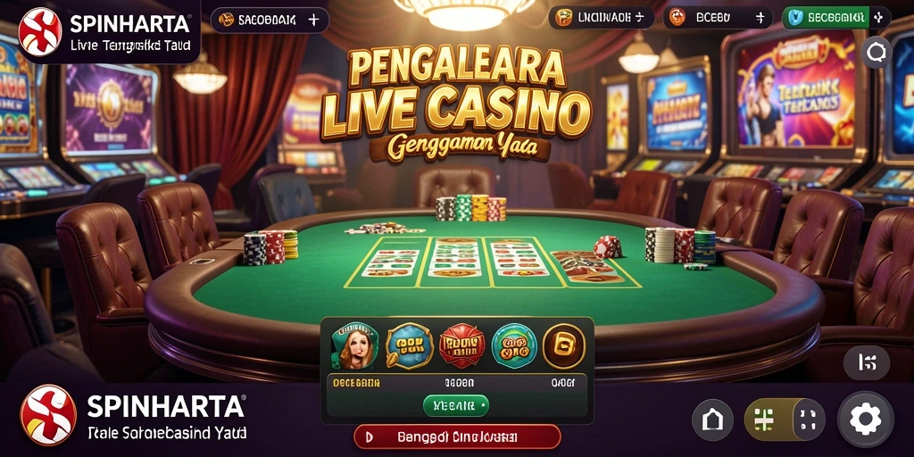 Tampilan gameplay Live Casino yang mendebarkan di SPINHARTA.