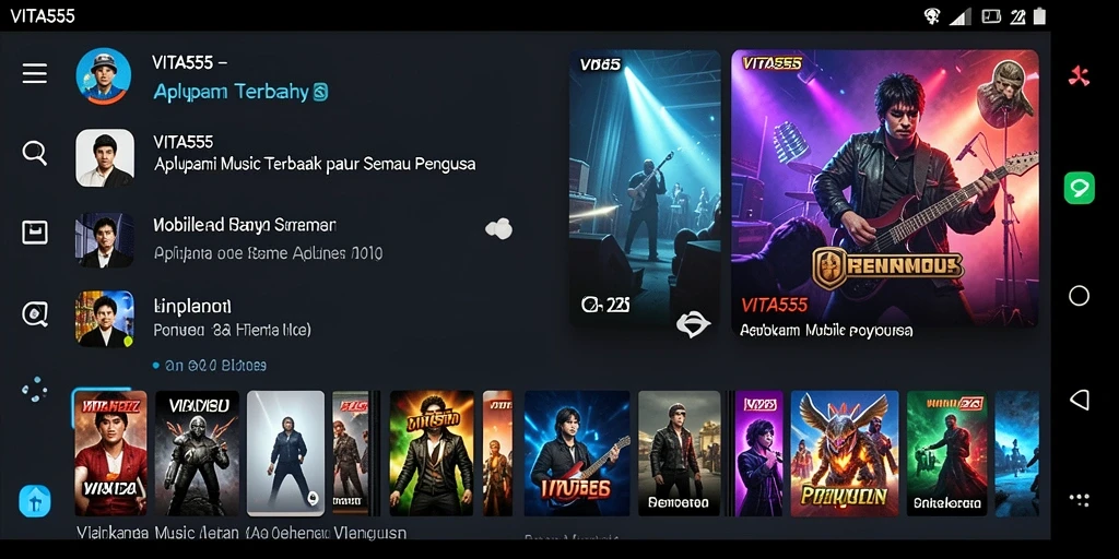 Screenshot menunjukkan antarmuka gameplay VITA555 yang menarik.